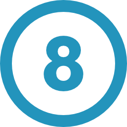 Number 8 icon used on the affordable website design page of Capremark Network